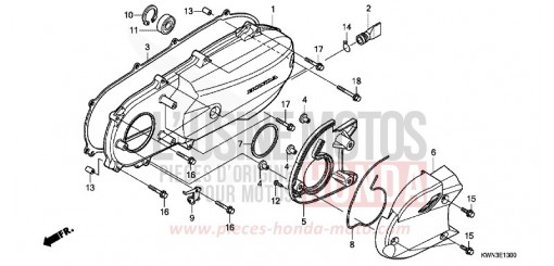 LEFT SIDE COVER WW125EX2C de 2012